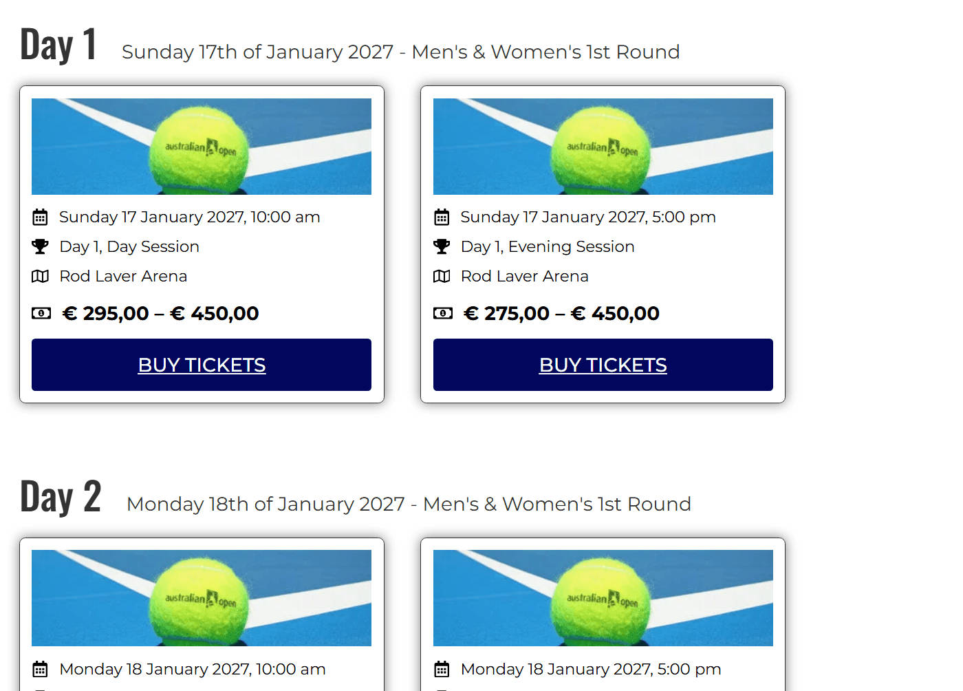 Blauwwwdruk Tennisticketing webshop woocommerce verkoop